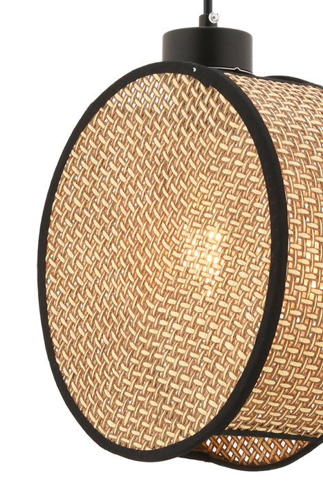 Opviq Lámpara de araña Drum Beige y Negro